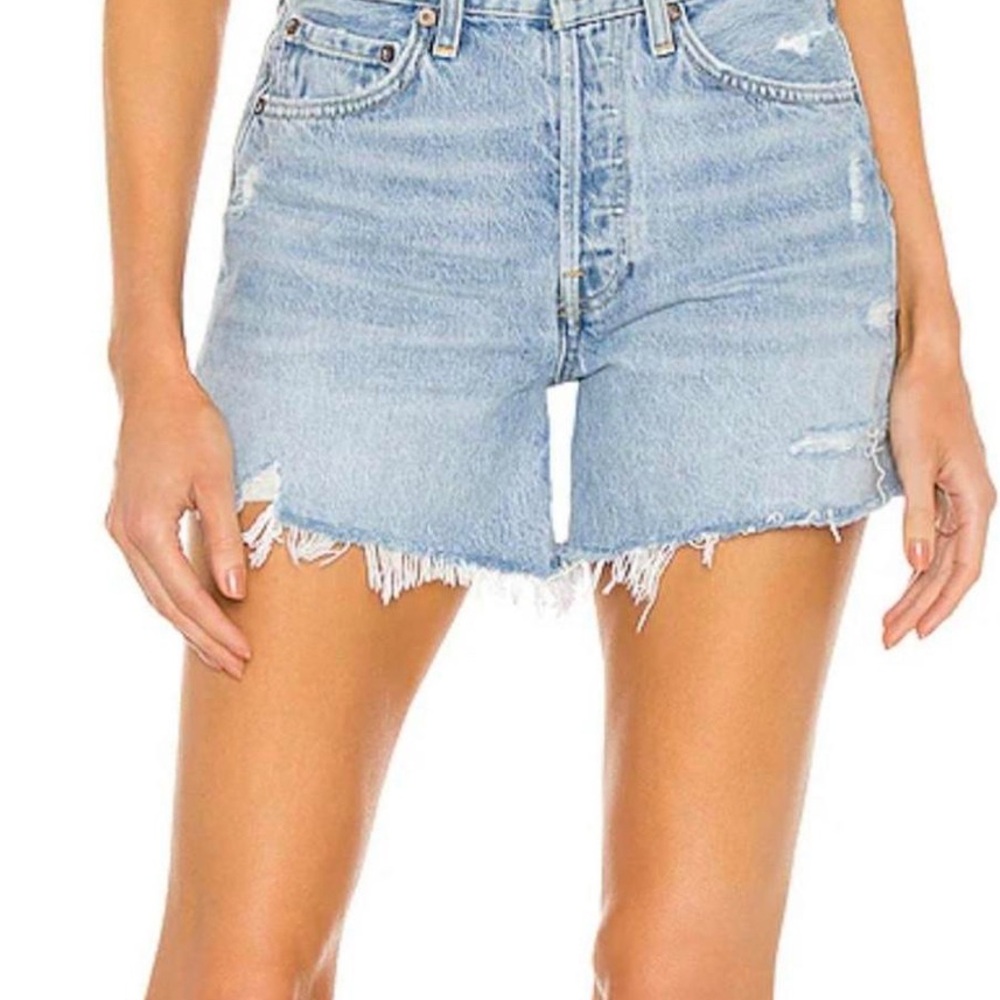 Agolde Blue Distressed Jean Shorts size 26